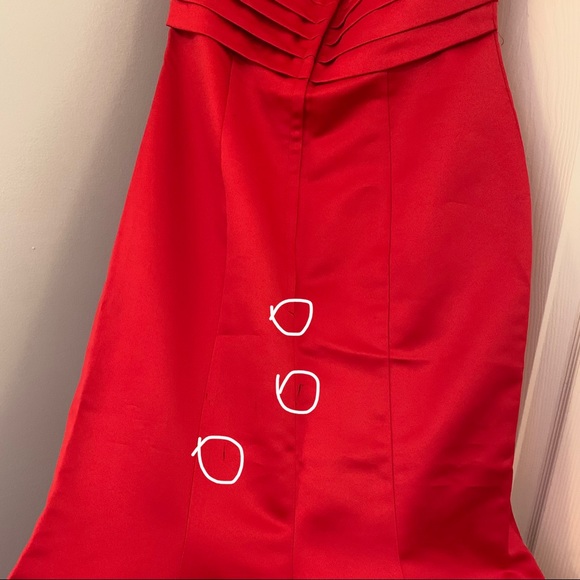 Jessica McClintock for Gunne Sax Red Strapless Mermaid Dress - Picture 10 of 12